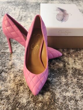 Jessica Simpson Pink Quilted Pointed-Toe Stiletto Pump